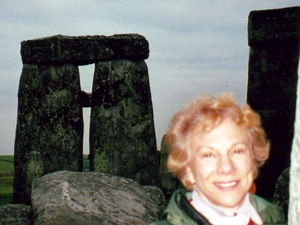 Jeane standing in front of Stonehenge