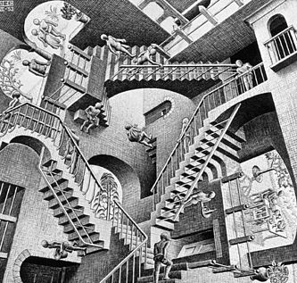 Relativity by M. C. Escher