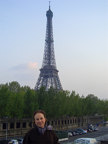 Jeane in Paris at the Eiffel Tower